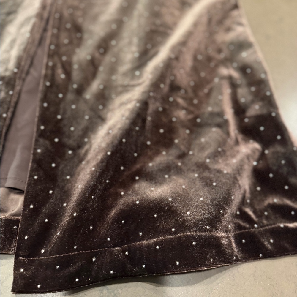 Skies Are Blue Velvet Long Coat with Studded Detail Sz: M - Picture 4 of 12